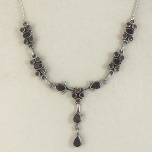 Garnet Sterling Silver Necklace
